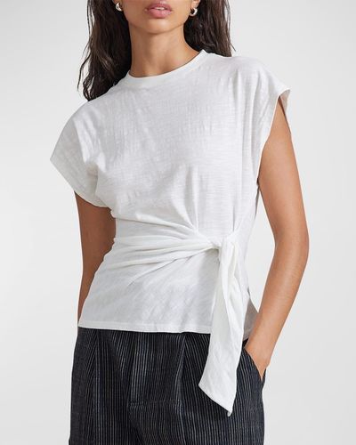 Apiece Apart Nina Tie-waist Organic Cotton Top - White