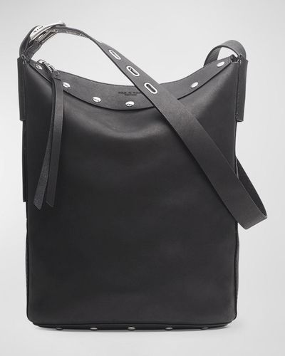 Rag & Bone Belize Studded Leather Bucket Bag - Gray