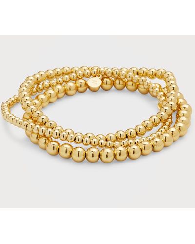 Zoe Lev Jewelry Gold-fill Bead Bracelet Stack, Set Of 3 - Metallic