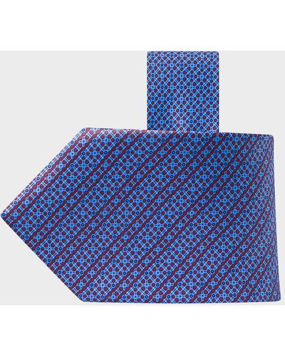Stefano Ricci Printed Silk Tie - Blue
