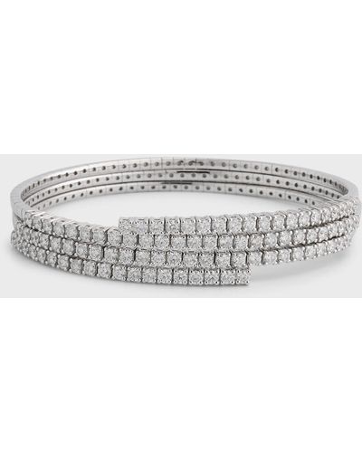 Zydo 18k White Gold Coil Bracelet With Diamonds - Metallic