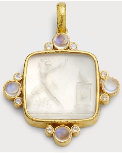 Elizabeth Locke 19K Venetian Glass Intaglio Goddess - Metallic