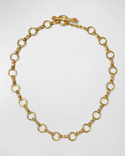 Elizabeth Locke 19k Diamond Celtic Link Necklace - Metallic
