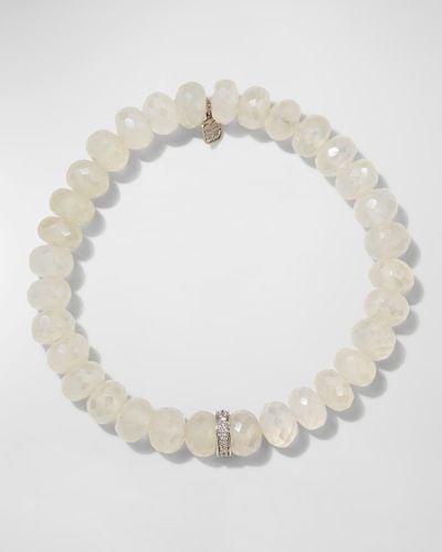 Sydney Evan 14k White Gold Diamond Wheel & Chalcedony Bracelet