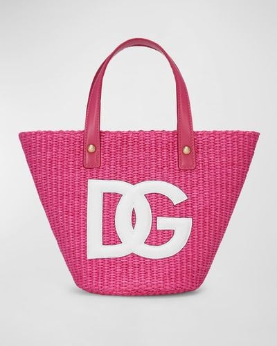 Dolce & Gabbana Kendra DG Logo Straw Tote Bag - Farfetch