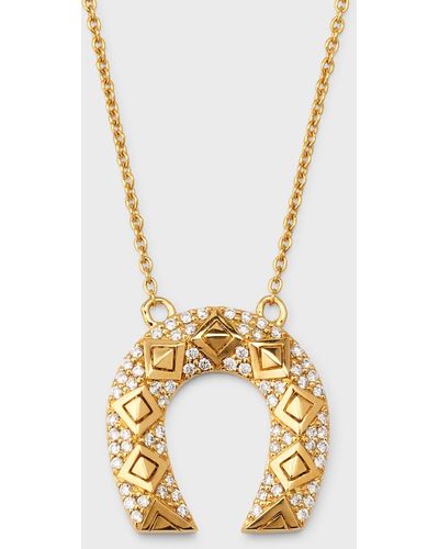 Harwell Godfrey Diamond Mini Horseshoe Necklace - Metallic
