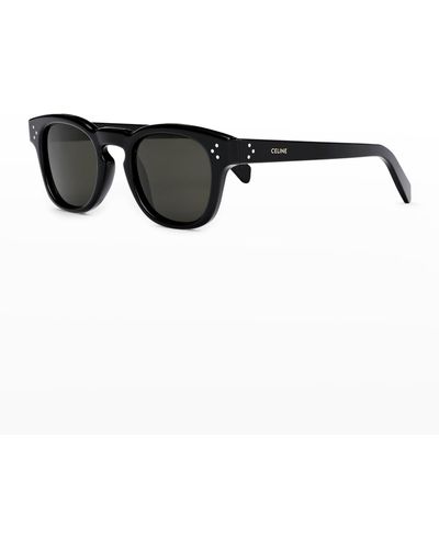 Celine Keyhole Bridge Square Sunglasses - Black