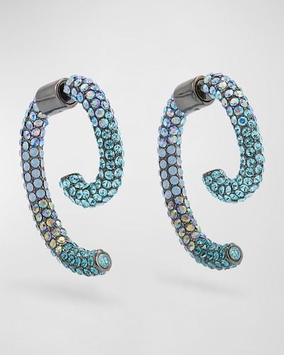 DEMARSON Luna Pave Crystal Convertible Earrings - Blue