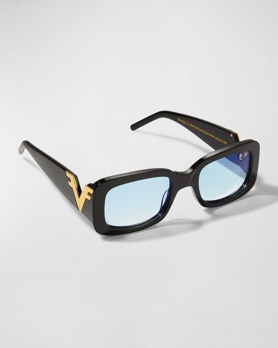 Vintage Frames Company Vf Godfather V-Décor Rectangle Sunglasses - Blue