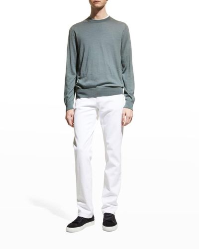 Brioni Cashmere-Silk Crewneck Sweater - Gray
