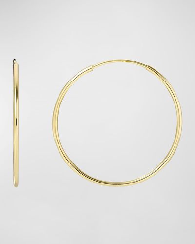 Zoe Lev 14k Gold Medium Thread Hoop Earrings - White