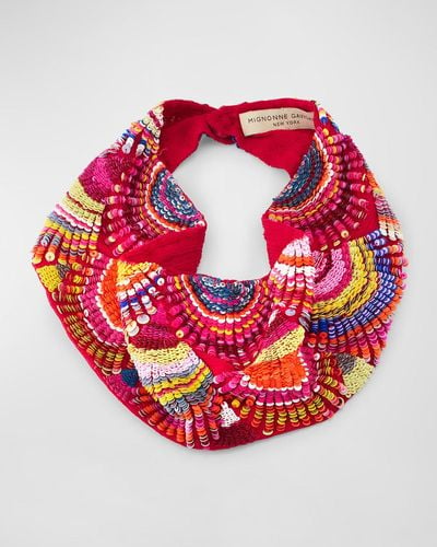 Mignonne Gavigan Sophia Embroidered Silk Scarf Necklace | Anthropologie