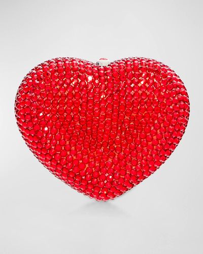 Judith Leiber Heart Crystal Pillbox - Red