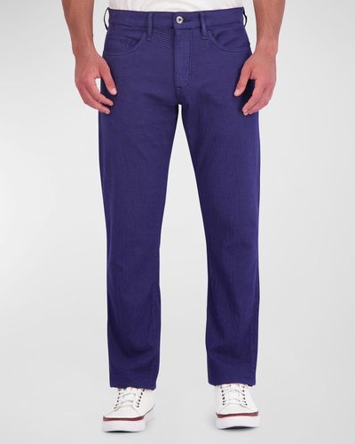 Robert Graham Grant Straight Fit 5-Pocket Pants - Blue