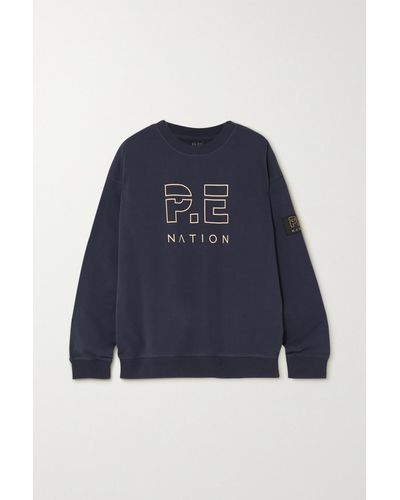 P.E Nation Heads Up Sweatshirt Aus Biobaumwoll-jersey Mit Print - Blau