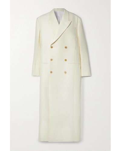 The Row Catena Oversized Wool And Silk-blend Cady Coat - Natural