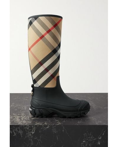 Burberry Vintage Check Rubber Rain Boot - Black