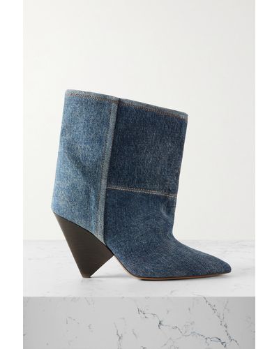 Isabel Marant Miyako Two-tone Denim Ankle Boots - Blue