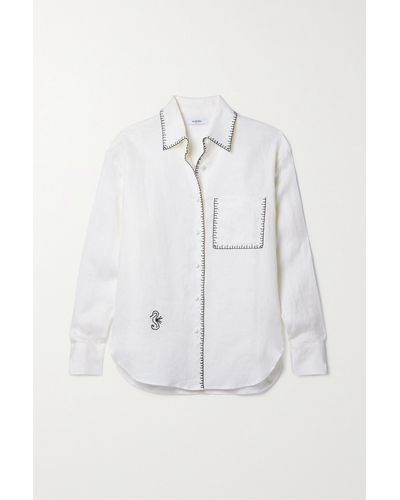 Marysia Swim Wegner Embroidered Linen Shirt - White