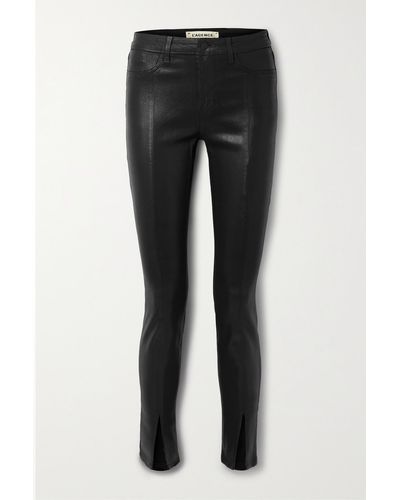 L'Agence Jean Skinny Taille Haute Enduit Jyothi - Noir