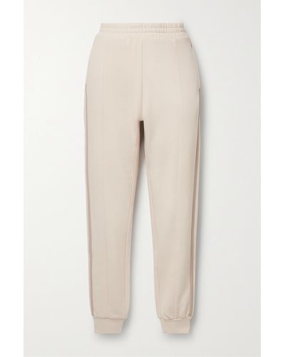 The Upside Baja Blair Striped Organic Cotton-jersey Track Trousers - Natural