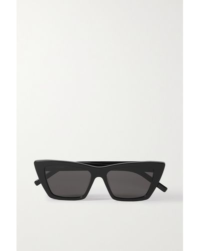 Saint Laurent Mica Cat-eye Acetate Sunglasses - Grey