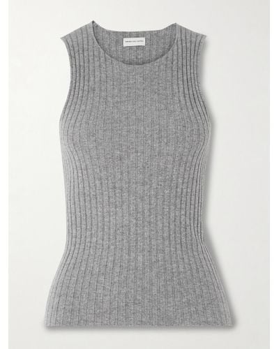 Dries Van Noten Tanktop Aus Geripptem Kaschmir - Grau