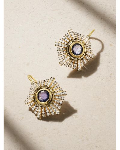 Sylva & Cie Paris 18-karat Gold, Sapphire And Diamond Earrings - Natural