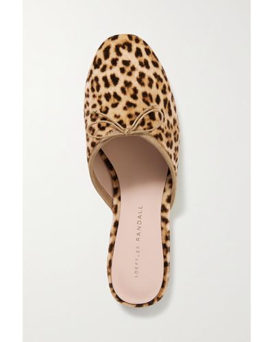 Loeffler Randall Paola Slippers Aus Samt Mit Leopardenprint Und Schleife - Mehrfarbig