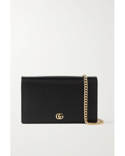 Gucci GG Marmont Leather Wallet On Chain - Black