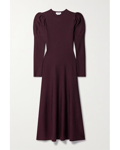 Gabriela Hearst Hannah Merino Wool And Cashmere-blend Maxi Dress - Purple