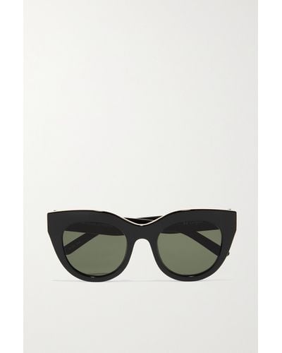 Le Specs Air Heart Cat-eye Acetate And Gold-tone Sunglasses - Black