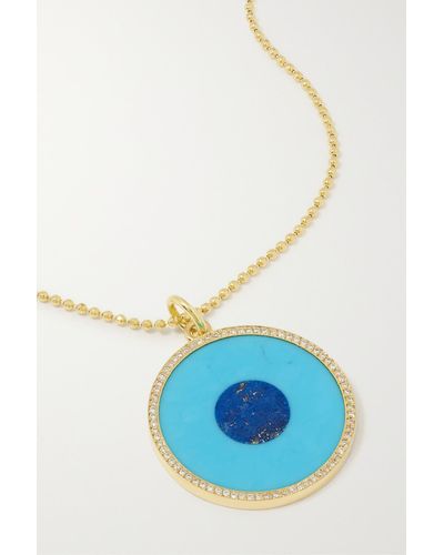 Jennifer Meyer Large Evil Eye 18-karat Gold Multi-stone Necklace - Blue