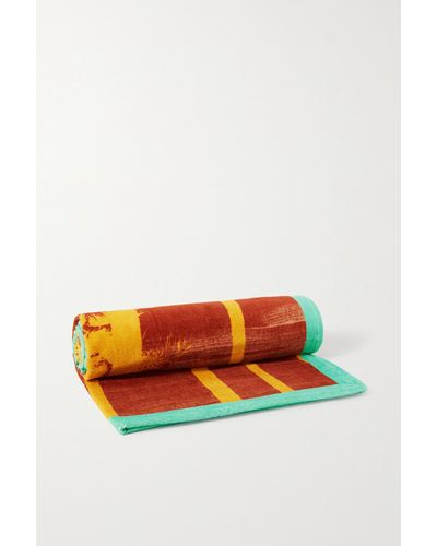Loewe + Paula's Ibiza Printed Cotton-terry Towel - Orange