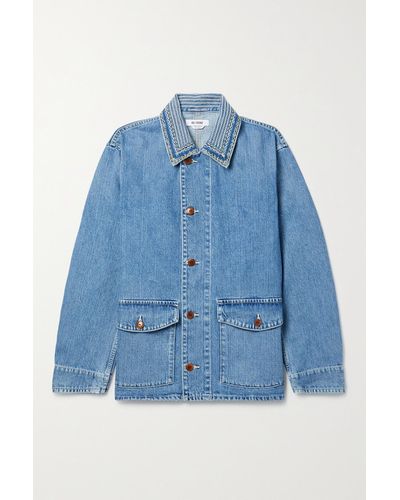 RE/DONE 70s Embroidered Denim Jacket - Blue