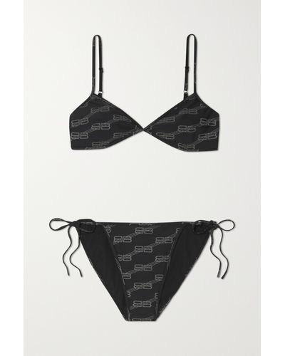 Balenciaga Printed Stretch Bikini - Black