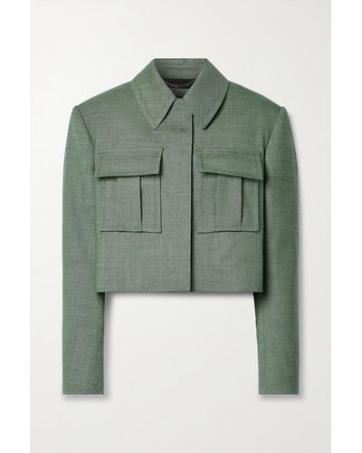 Stella McCartney + Net Sustain Cropped Wool-blend Twill Jacket - Green