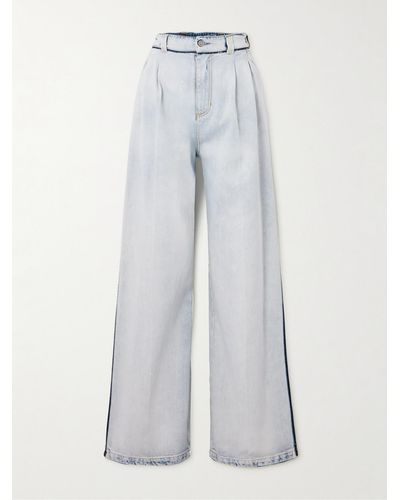 Maison Margiela Jeans Mit Weitem Bein Und Bundfalten - Weiß