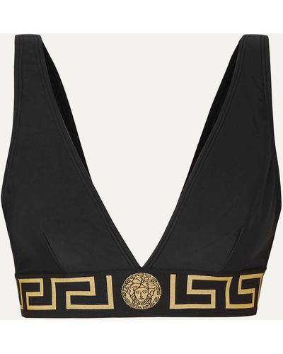 Versace Greca Border Bikini Top - Black