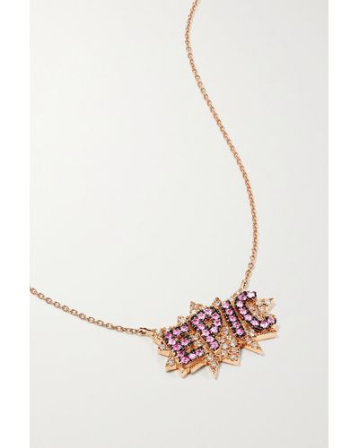 Diane Kordas Epic 18-karat Rose Gold, Sapphire And Diamond Necklace - Metallic