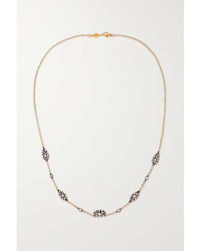 Fred Leighton Collection 18-karat Gold, Sterling Silver And Diamond Necklace - White