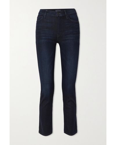 Mother The Dazzler Halbhohe Jeans Mit Geradem Bein - Blau