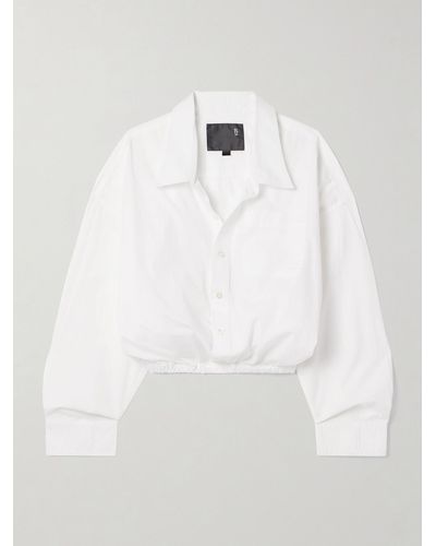 R13 Verkürztes Hemd Aus Baumwollpopeline - Weiß
