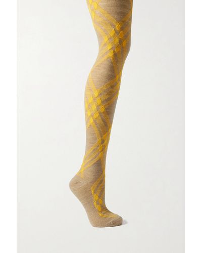 Burberry Wool-blend Jacquard Tights - Metallic