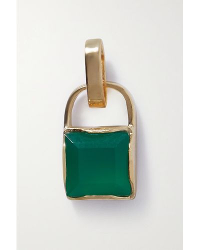Loren Stewart + Net Sustain Gemstone Padlock 14-karat Recycled Gold Onyx Pendant - Green