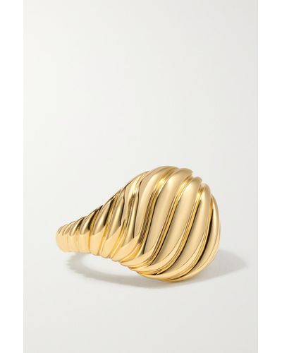 David Yurman Cable 18-karat Gold Signet Ring - Metallic