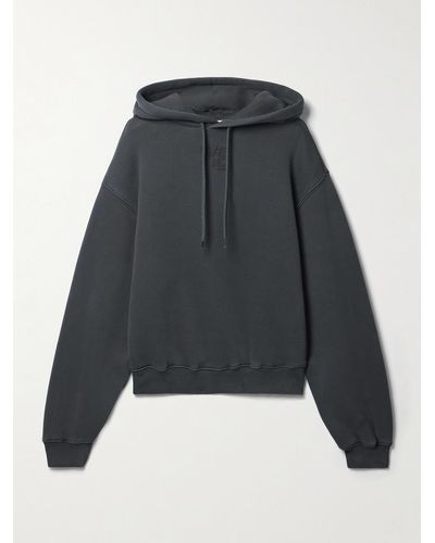T By Alexander Wang Essential Printed Cotton-blend Jersey Hoodie - Gray