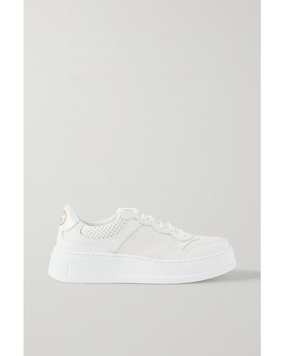 Gucci GG Embossed Leather Trainer - White