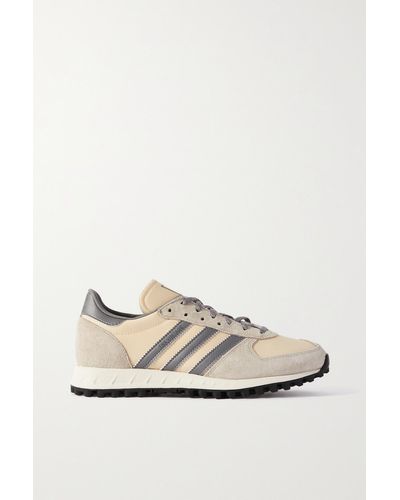adidas Originals Trx Vintage Leather-trimmed Suede And Mesh Trainers - Natural