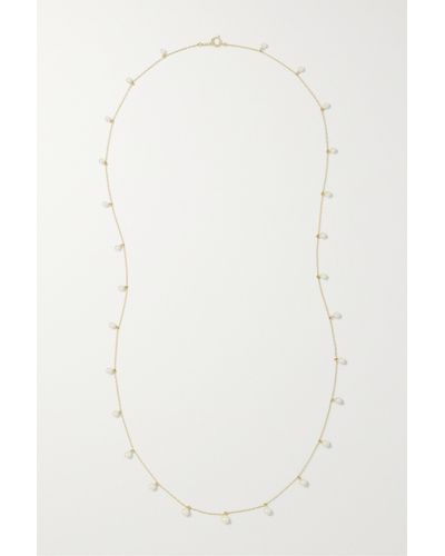 Mizuki 14-karat Gold Pearl Necklace - White